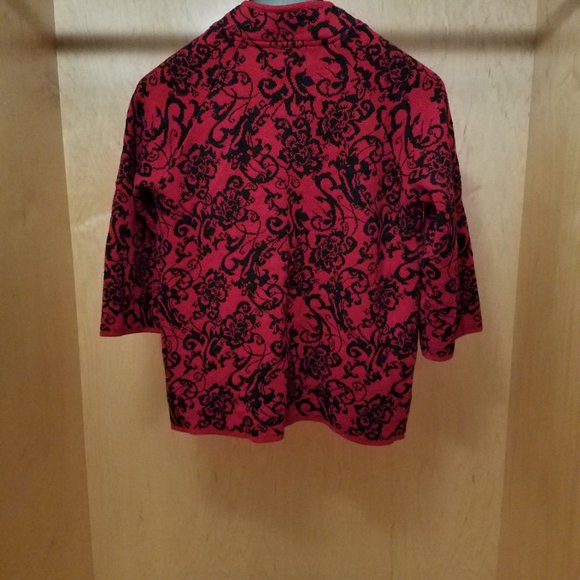 Floral Print Sweater Jacket Size L - Picture 3 of 4